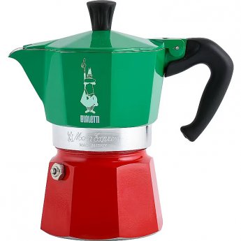 Bialetti Moka Express Tricolore, Red/Green - 6 cups