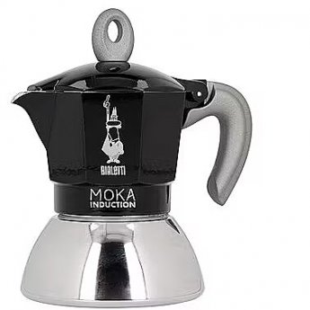 Bialetti Moka Induction, Black/Silver - 6 cups