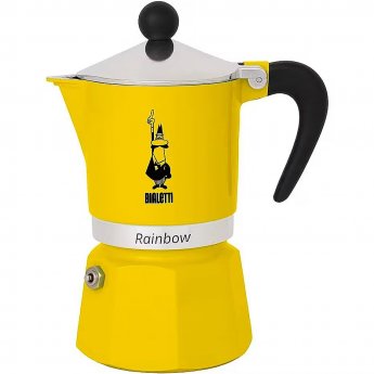 Bialetti Moka Rainbow, Yellow - 6 cups