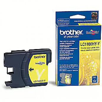 Brother LC1100HY YELLOW INK CARTR, 750PG