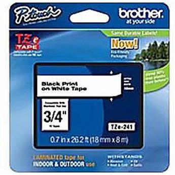 Brother TZ-E241, 18mm, black on white, adhesive, p-touch tape