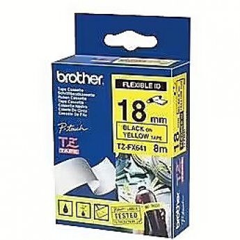 Brother TZE-FX641, 18mm, black on yellow flexi tape