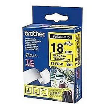 Brother TZE-FX641, 18mm, black on yellow flexi tape