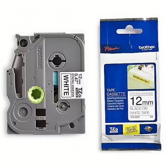 Brother TZ-ES231, 12mm, black on white, adhesive, p-touch tape