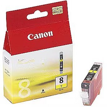Canon CLI-8Y Yellow Ink for Pixma iP3300/4200/4300/5200/5300/6600/6700, iX4000/5000, MP500/510/530/600/800/810/830/950/960, Pro9000