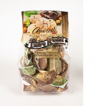 Cepumi PIETRO ROSSI Soft Amaretti, ar lazdu riekstiem un tumšo šokolādi, 180g