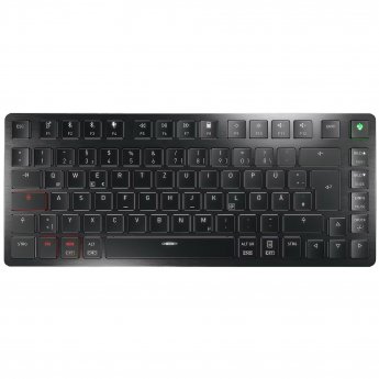 Cherry KW X ULP 2.0 MINI, Kompakt Tastatur, DE-Layout Drei Verbindungsmodi: 2,4 GHz Funk, Bluetooth® und kabelgebunden, RGB-LED für Ladestandsanzeige