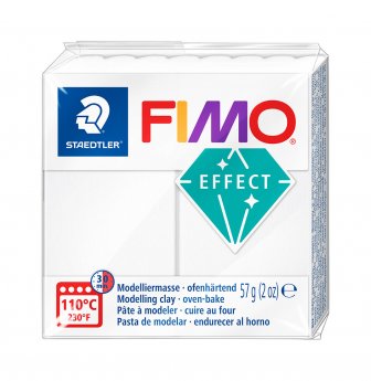 Cietējoša modelēšanas masa FIMO EFFECT, 57 g, caurspīdīgi baltā krāsa (translucen white)