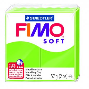 Cietējoša modelēšanas masa FIMO SOFT, 57 g, ābolu zaļā krāsa (apple green)