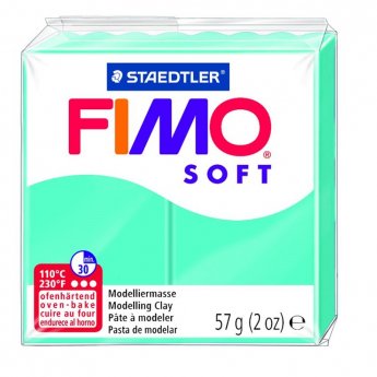 Cietējoša modelēšanas masa FIMO SOFT, 57 g, piparmētru krāsa (pepermint green)