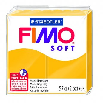 Cietējoša modelēšanas masa FIMO SOFT, 57 g, saulespuķu dzeltenā krāsa (sunflower yellow)