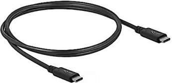 Delock cable USB4 40Gbps coaxial 0.8m bk -