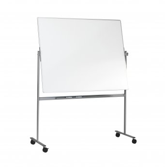 Divpusējā magnētiskā tāfele ESSELTE, emaljēta, 200x120 cm, ar mobilo statīvu, balta