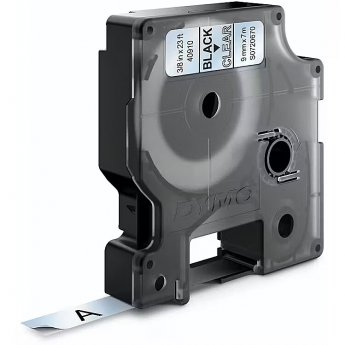 DYMO label printer tape D1 9mmx7m, black/clear
