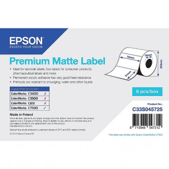 Epson PREMIUM MATTE DIE-CUT 76MMX51MM 2310 LBLS