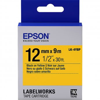 Epson TAPE LK-4YBP PASTEL BLK-/YELL LK-4YBP BLACK/YELLOW 12MM (9M)