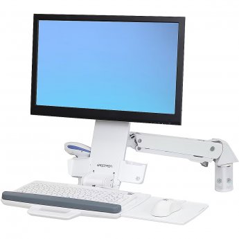 Ergotron StyleView Sit-Stand Combo Arm with Keyboard Tray, up to 24"