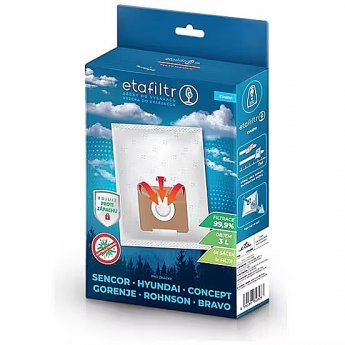 ETA Dust bags for vacuum cleaners Concept, ECG, Gorenje, Hyundai, Rohnson, Samsung, Sencor, Tesla and others | ETASEN1 | 4 pc(s) | White