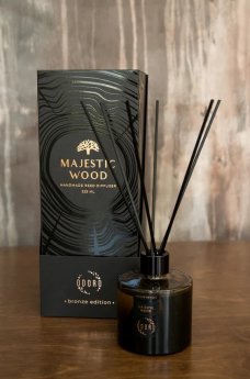 Gaisa atsvaidzinātājs ODORO Bronze Majestic Wood, ar kociņiem, 225 ml