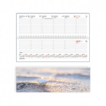 Galda plānotājs 2026.gadam EKO CREDO Spring, no apdrukāta kartona, 300x100 mm