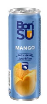 Gāzēts atspirdzinošs mango sulas dzēriens BONSU 330 ml