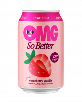 Gāzēts dzēriens OMG Strawberry Vanilla, bundžā, 0.33l (DEP)