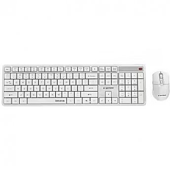 Gembird Klaviatūra un pele Gembird Desktop set Silent key Pro Business wireless US White