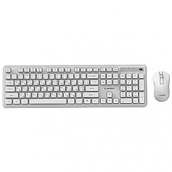 Gembird Klaviatūra un pele Gembird Desktop set Slim Pro Business wireless RU White
