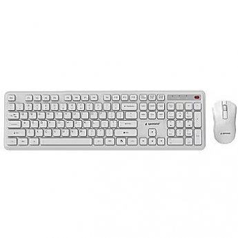 Gembird Klaviatūra un pele Gembird Desktop set Slim Pro Business wireless US White