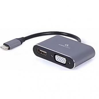 Gembird USB Type-C to HDMI + VGA Display Adapter Space Grey