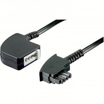 Goobay TAE-F extension cable 4-pin 10m bl
