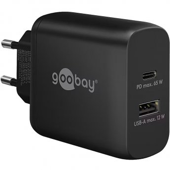 Goobay USB-C™ PD Dual-Schnellladegerät (65 W) schwarz
