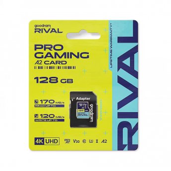 Goodram microSDXC 128GB V30 A2 UHS I U3 RIVAL + adapter