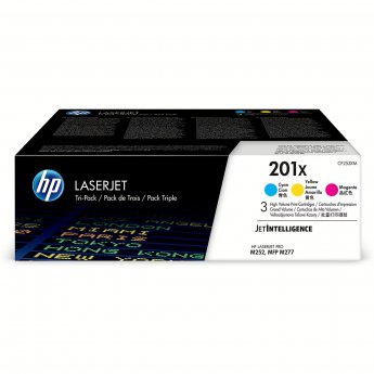 Hewlett Packard HP 201X LaserJet Toner Cartridges CMY 3p