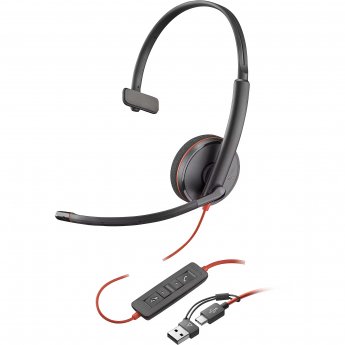 Hewlett Packard Poly Blackwire 3210 Monaural USB-C Headset