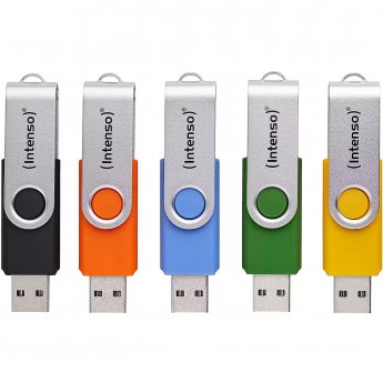 Intenso 5er-Pack Intenso Office Line Typ-A USB-Stick 32GB Swivel, bis zu 70 MB/s, USB 3.2 Gen 1x1 (5 Gbit/s)