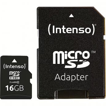 Intenso microSDHC, 16GB, Class 10 +Adapter