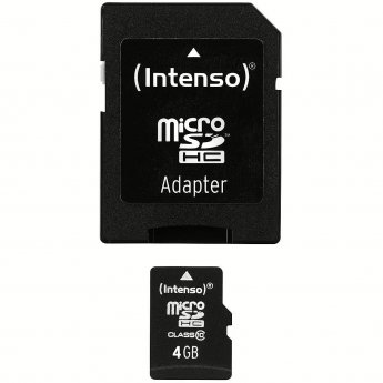 Intenso microSDHC, 4GB, Class 10 +Adapter