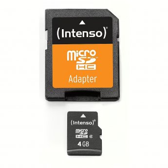 Intenso microSDHC, 4GB, Class 4 +Adapter