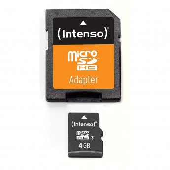 Intenso microSDHC, 4GB, Class 4 +Adapter