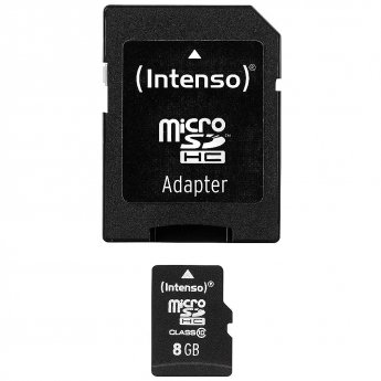 Intenso microSDHC, 8GB, Class 10 +Adapter