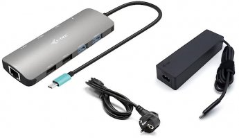 i-tec USB-C Metal Nano Dock 2x HDMI 1x GLAN 2x USB 3.2 2x USB 2.0 1x USB-C 3.2 Gen.1 Data 1x USB-C 100W PD + Charger 100W