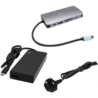i-tec USB-C Metal Nano Dock HDMI/VGA with LAN & Power Delivery 100 W & Charger 77W