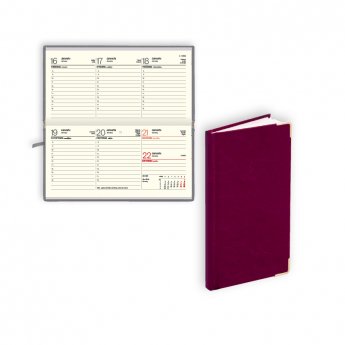Kabatas plānotājs 2026.gadam EKO Lady, nedēļa, 163x82 mm, balacron, bordo