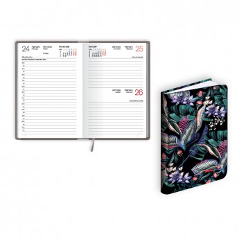 Kabatas plānotājs 2026.gadam EKO Mono flex Dark, diena, 98x150 mm