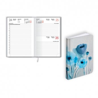 Kabatas plānotājs 2027.gadam EKO Mono flex Blue, diena, 98x150 mm, laminētie vāki