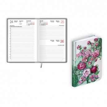 Kabatas plānotājs 2027.gadam EKO Mono flex Flowers, diena, 98x150 mm, laminētie vāki