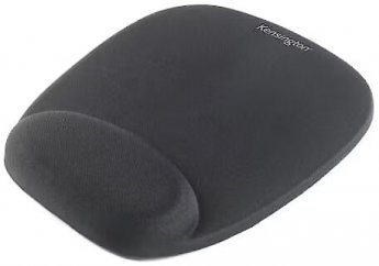 Kensington Foam Mousepad with Integral Wrist Rest, Black