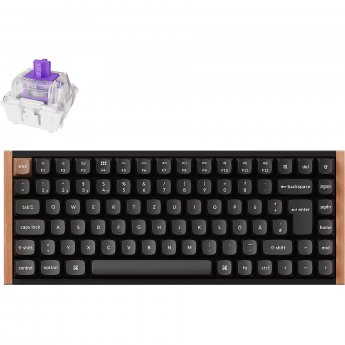 Keychron K2 HE (black/wood, DE layout, Gateron Double-Rail Magnetic Nebula, aluminum frame)