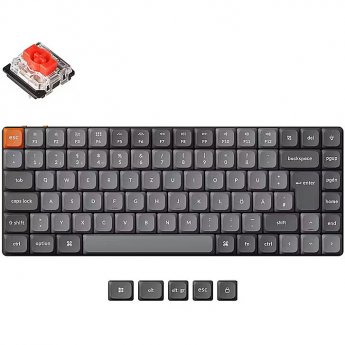 Keychron K3 Max (gray/orange, DE layout, Gateron Low Profile 2.0 Mechanical Red, hot-swap, aluminum frame, RGB)